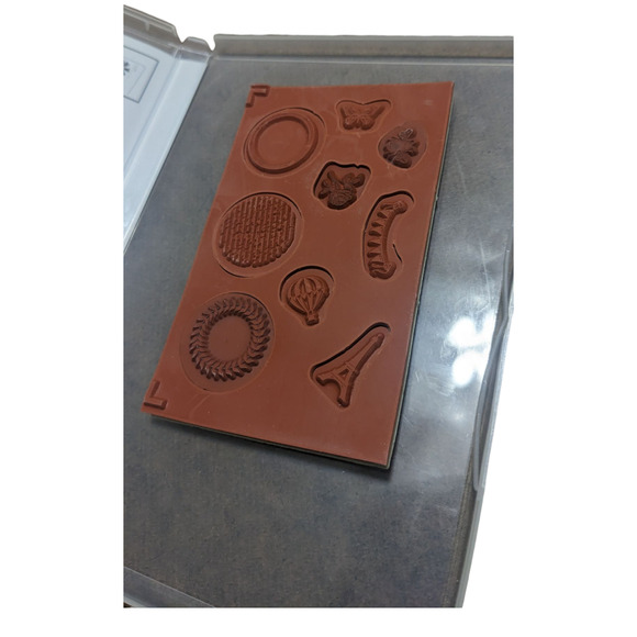 Stampin Up Collage Curios Stamp Set Retired Eiffel Tower, Banner, Balloon New - Picture 4 of 4